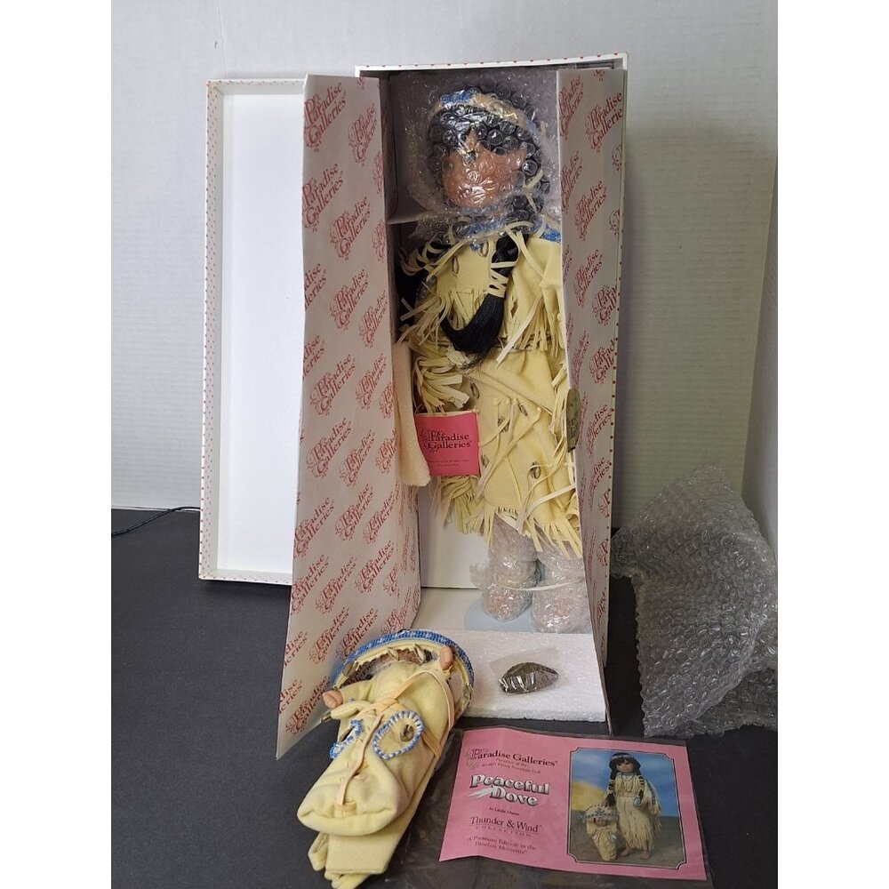 Paradise Galleries Thunder & Wind PEACEFUL DOVE 16" Porcelain Doll/W/Papoose